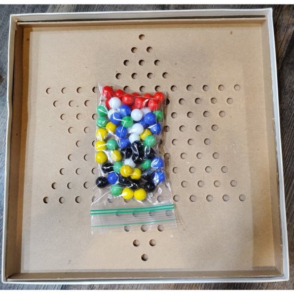 Vintage Golden Classic Games Chinese Checkers Board Game 60 Marbles Used - Picture 12 of 13